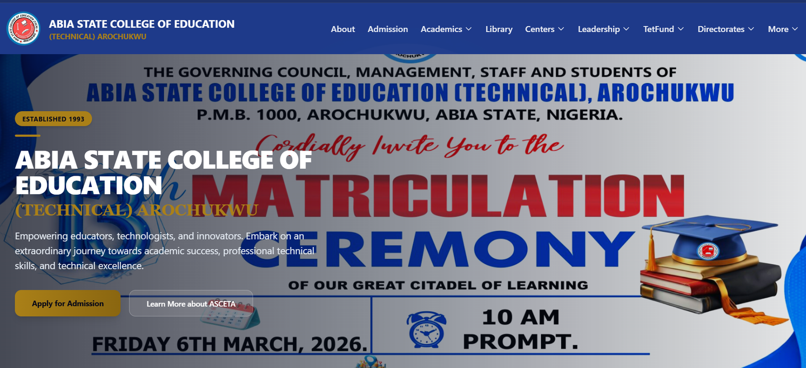 ASCETA College of Education portal project