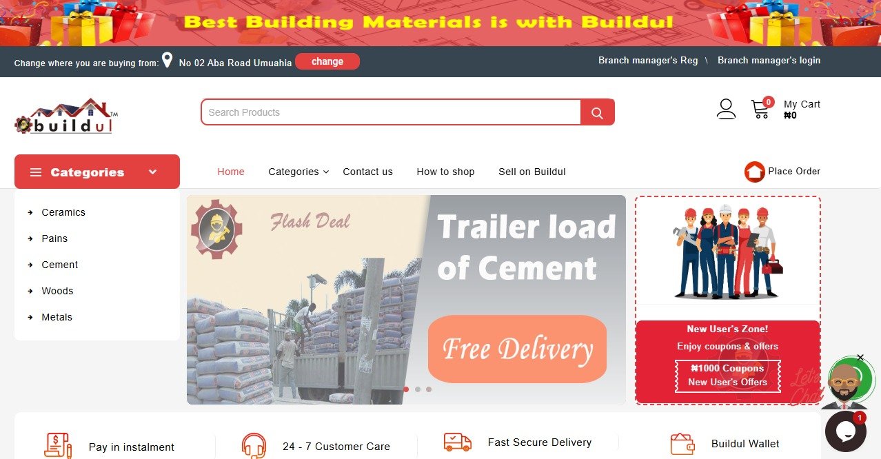 Buildul NG e-commerce platform interface