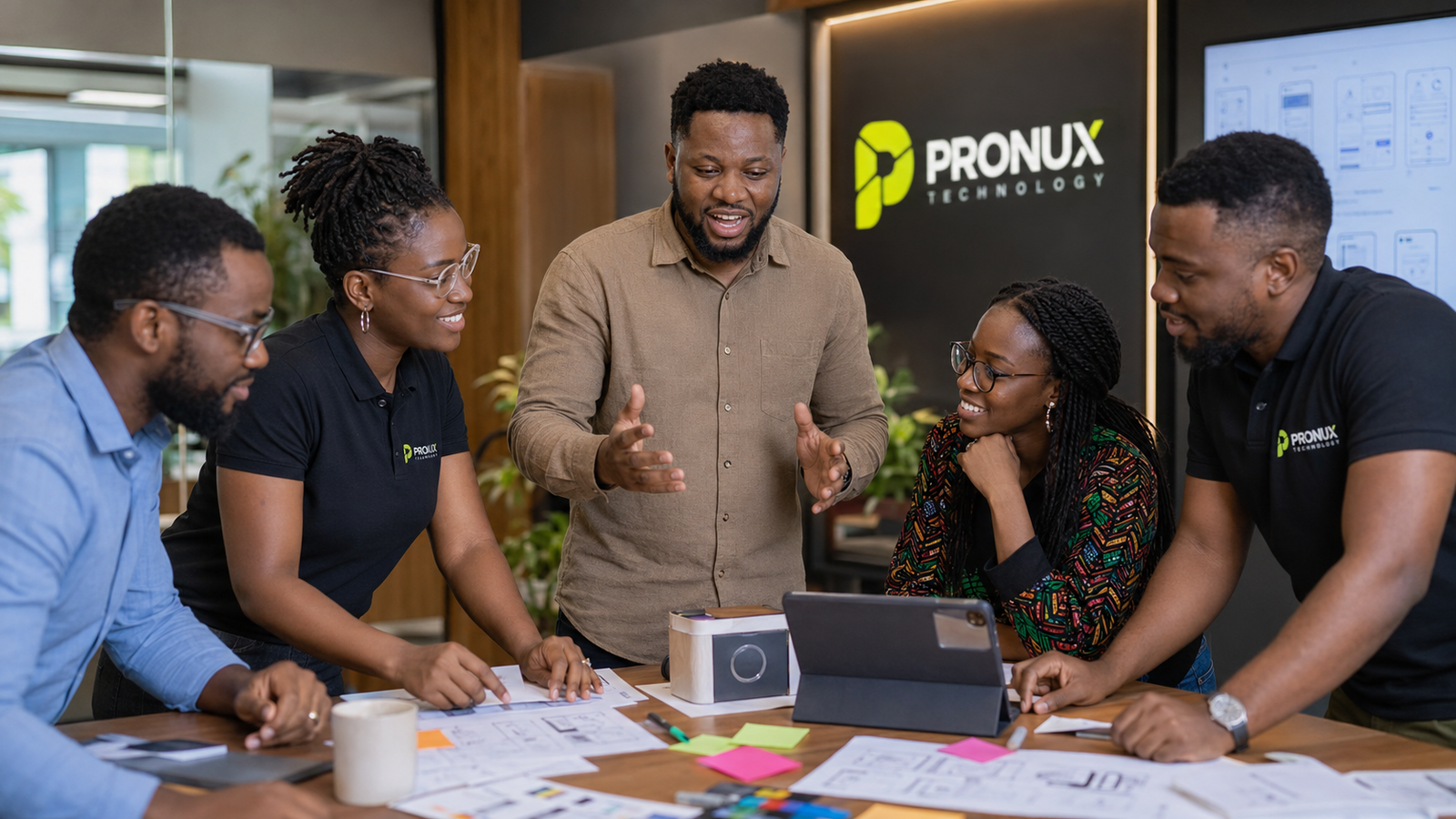 Pronux Technology team leading a collaborative strategy session